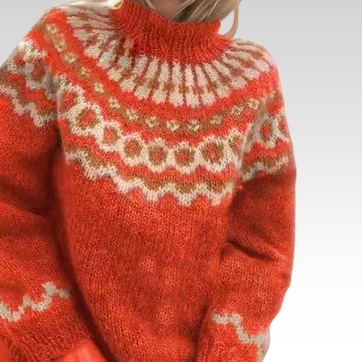 Hanna | Pull à col rond orange