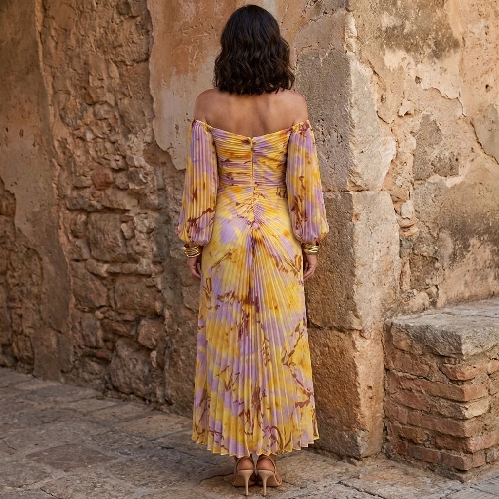 Gregoria™ | Robe Longue Fleurie avec Décolleté Profond