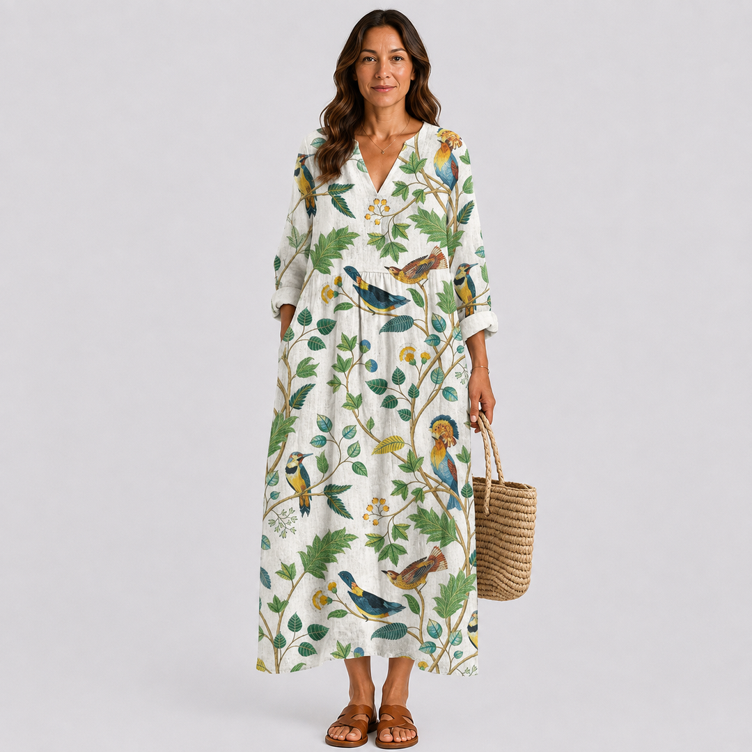 Robe d'été Flatteuse avec Motif