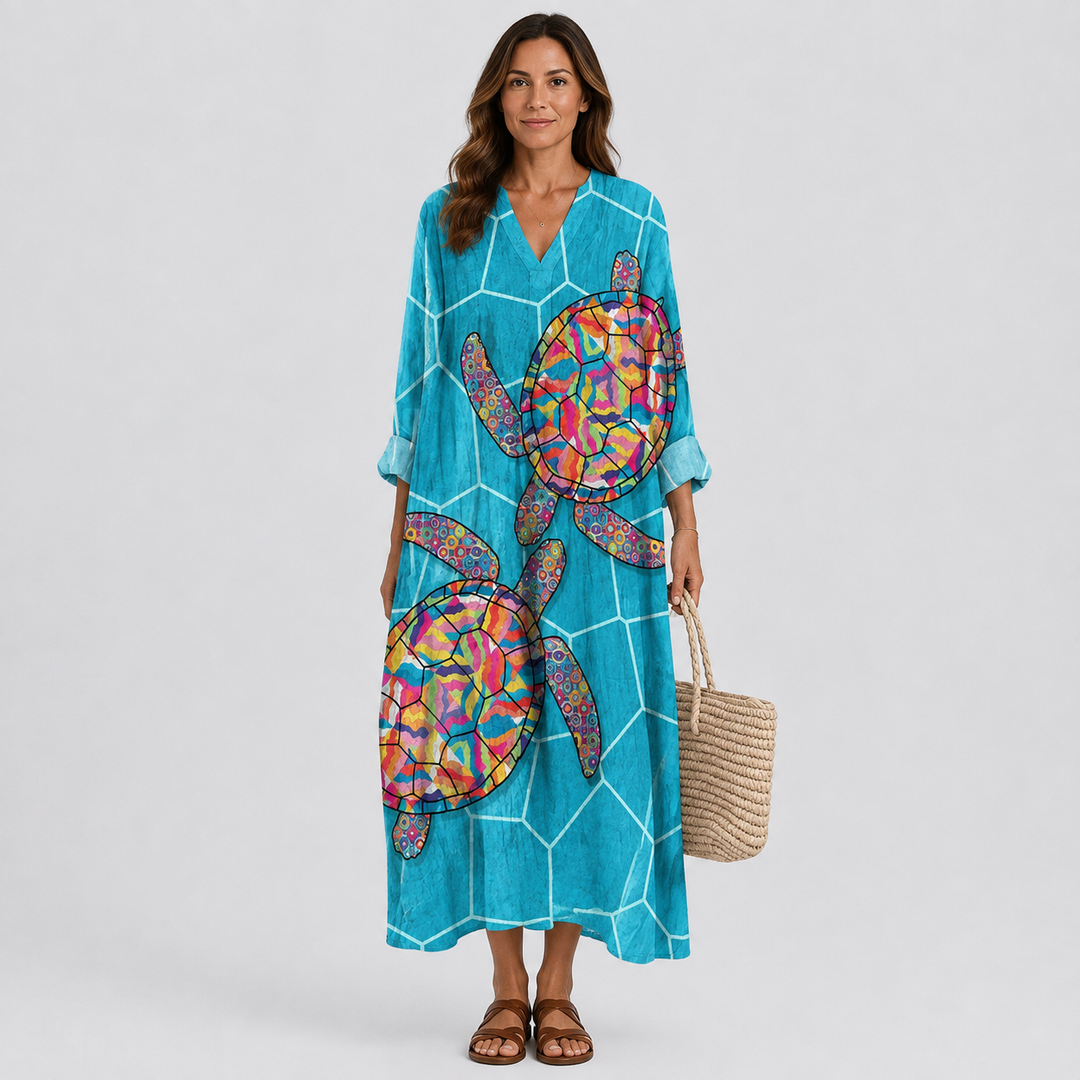 Robe d'Été Flatteuse avec Motif