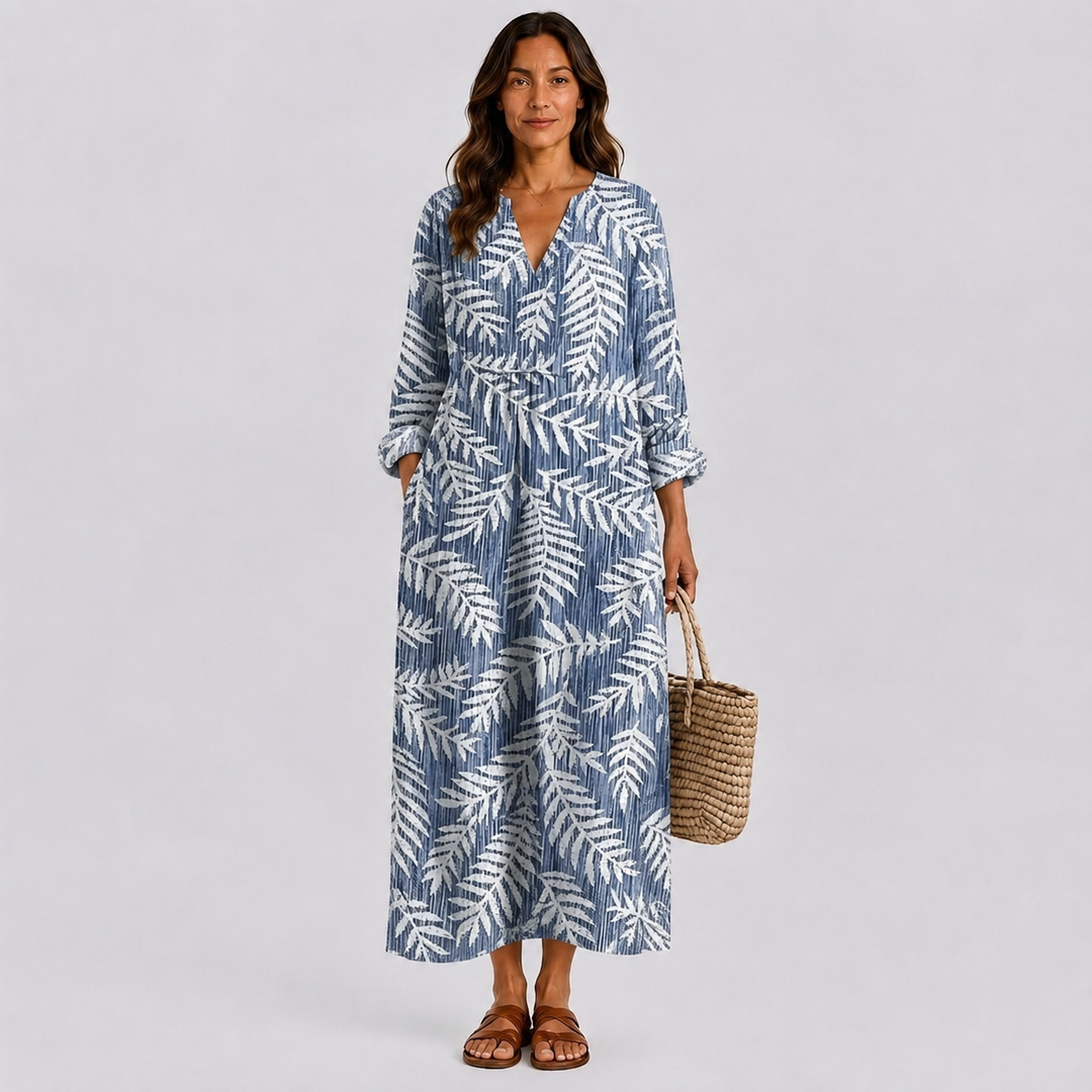 Robe d'Été Flatteuse avec Motif