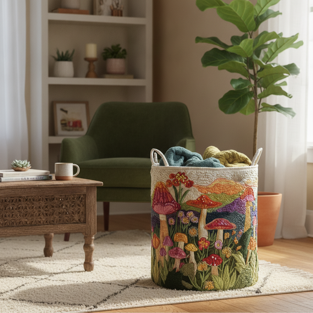 Panier à Linge Jardin au Lever du Soleil
