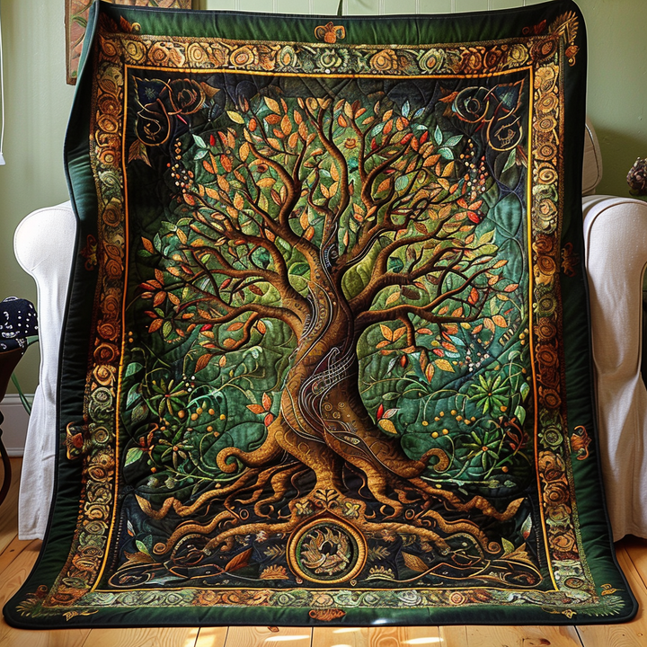 Couverture Artisanale Nœud Celtique Arbre de Vie