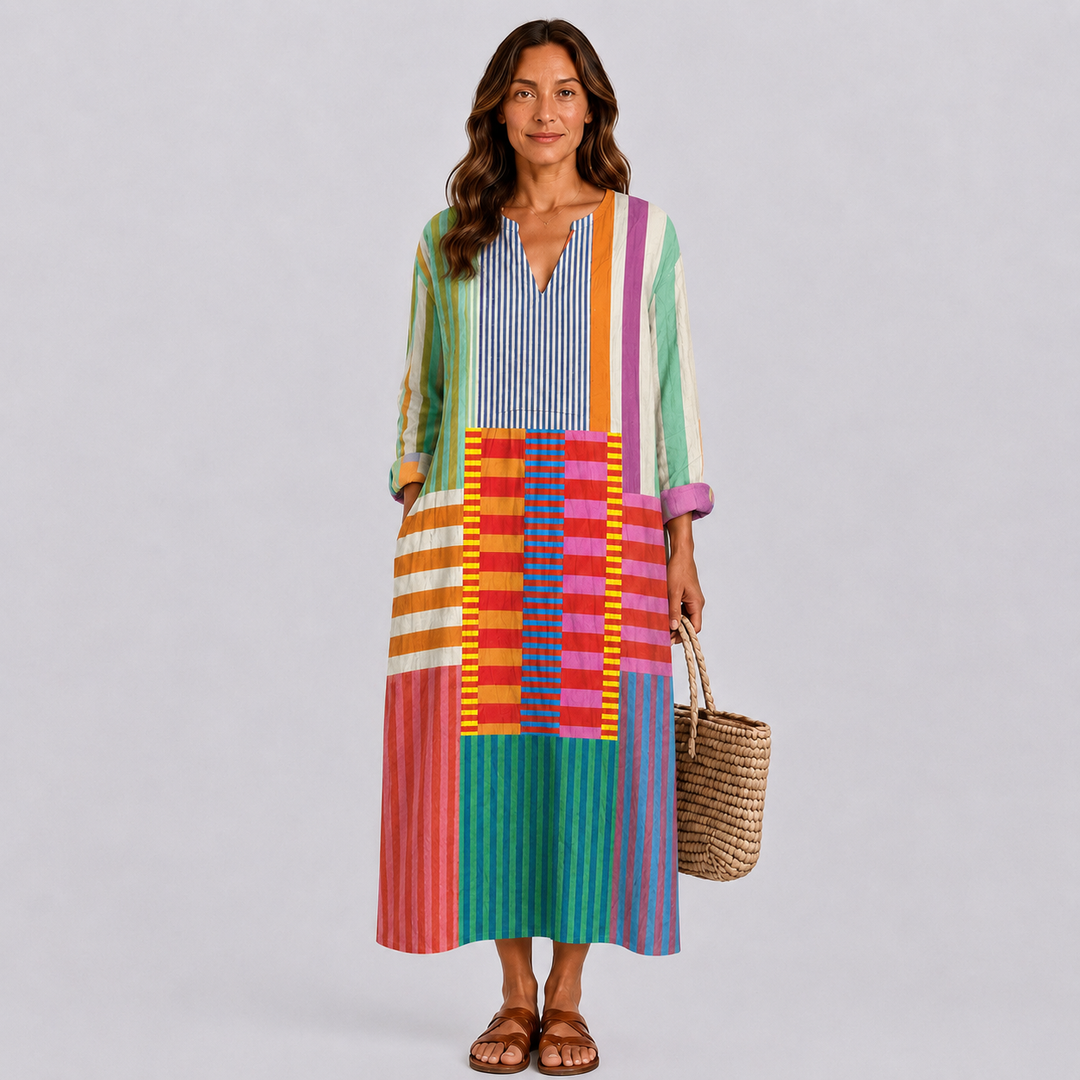 Robe d'été Flatteuse avec Motif