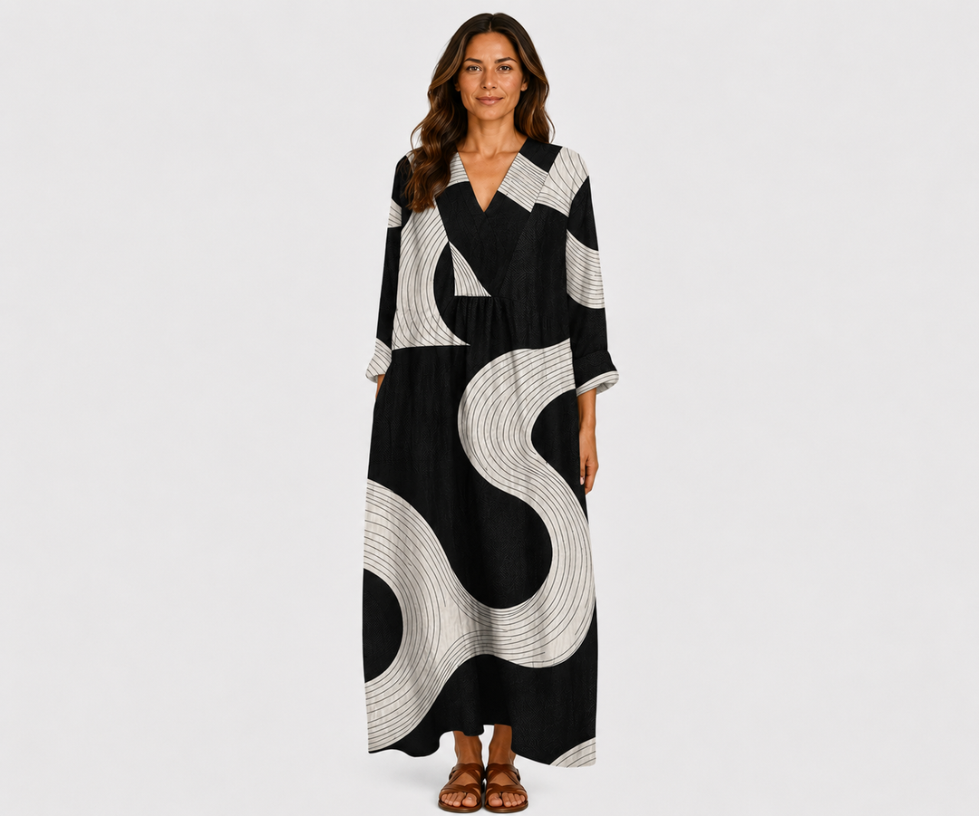 Robe d'Été Flatteuse avec Motif