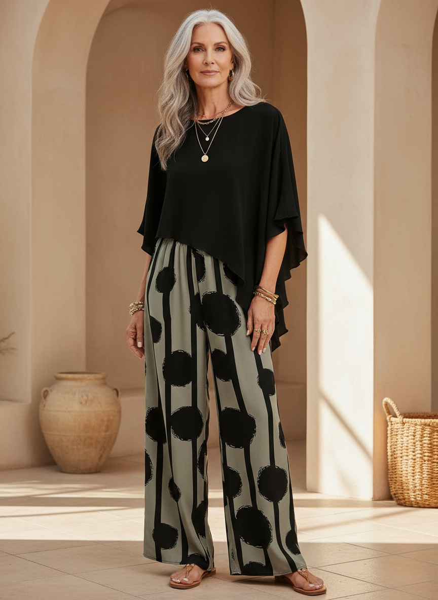 Valeriana™ | Top Asymétrique et Pantalons Boho