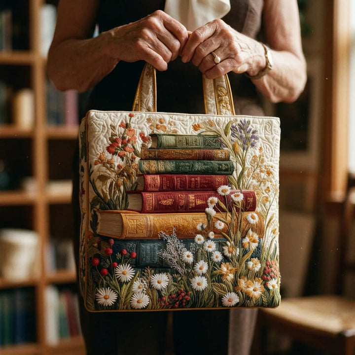 Sac fourre-tout matelassé à motif floral – Design artistique
