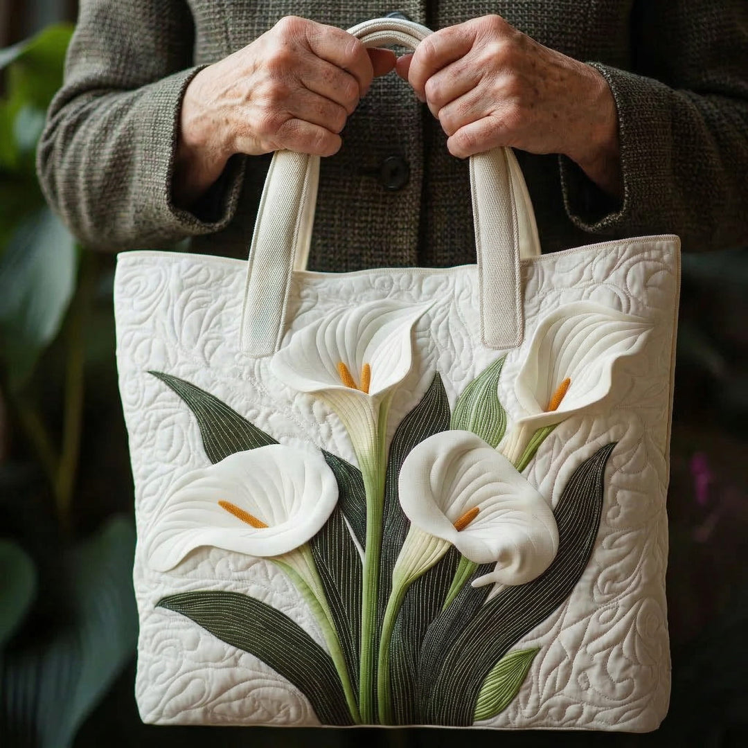Sac à main Calla Lily matelassé blanc