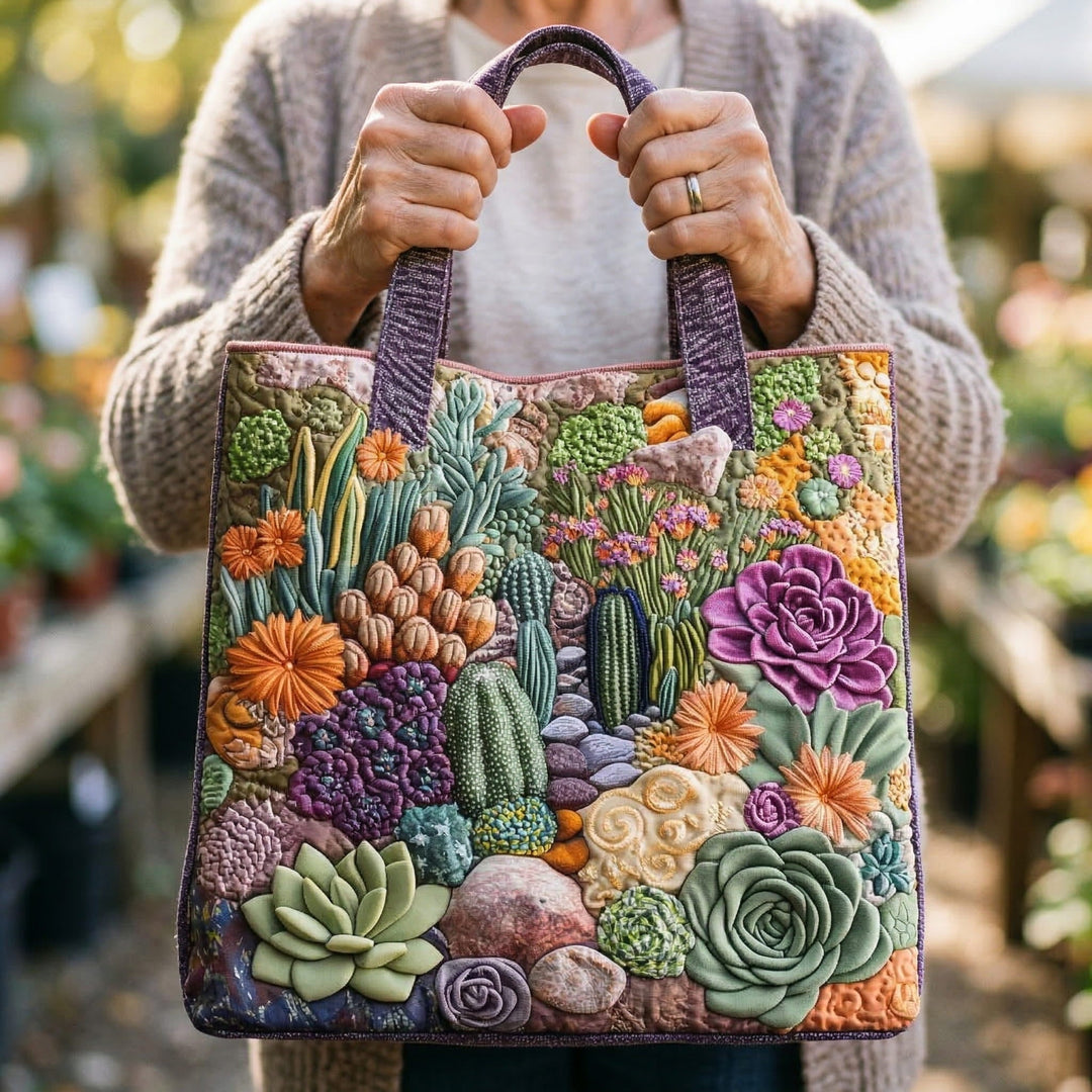 Sac fourre-tout jardin succulent artisanal