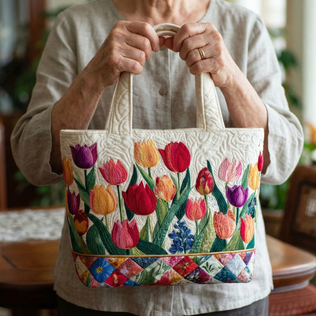 Sac Tote Matelassé en Tulipe