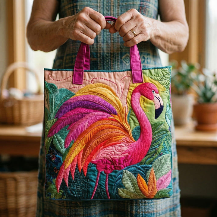 Sac fourre-tout rembourré Flamant Rose Arc-en-ciel