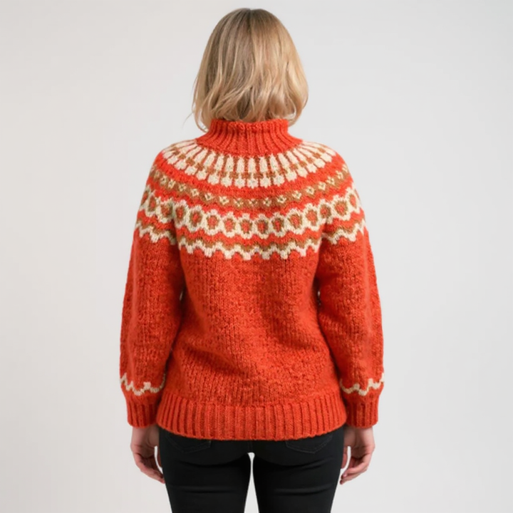 Hanna | Pull à col rond orange