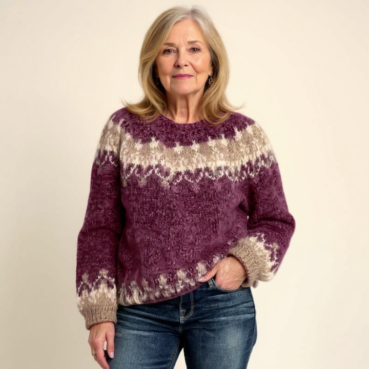 Noora | Pull en laine rouge