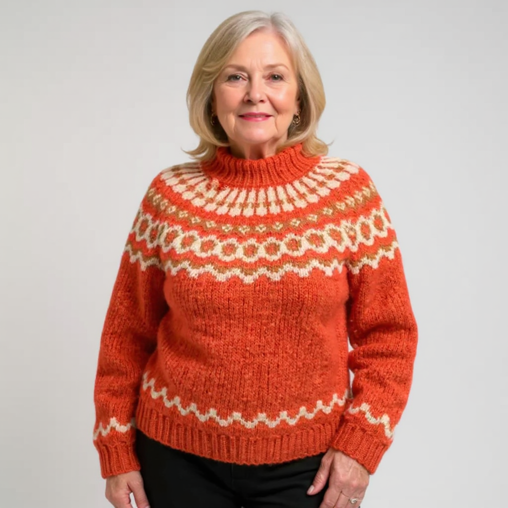 Hanna | Pull à col rond orange