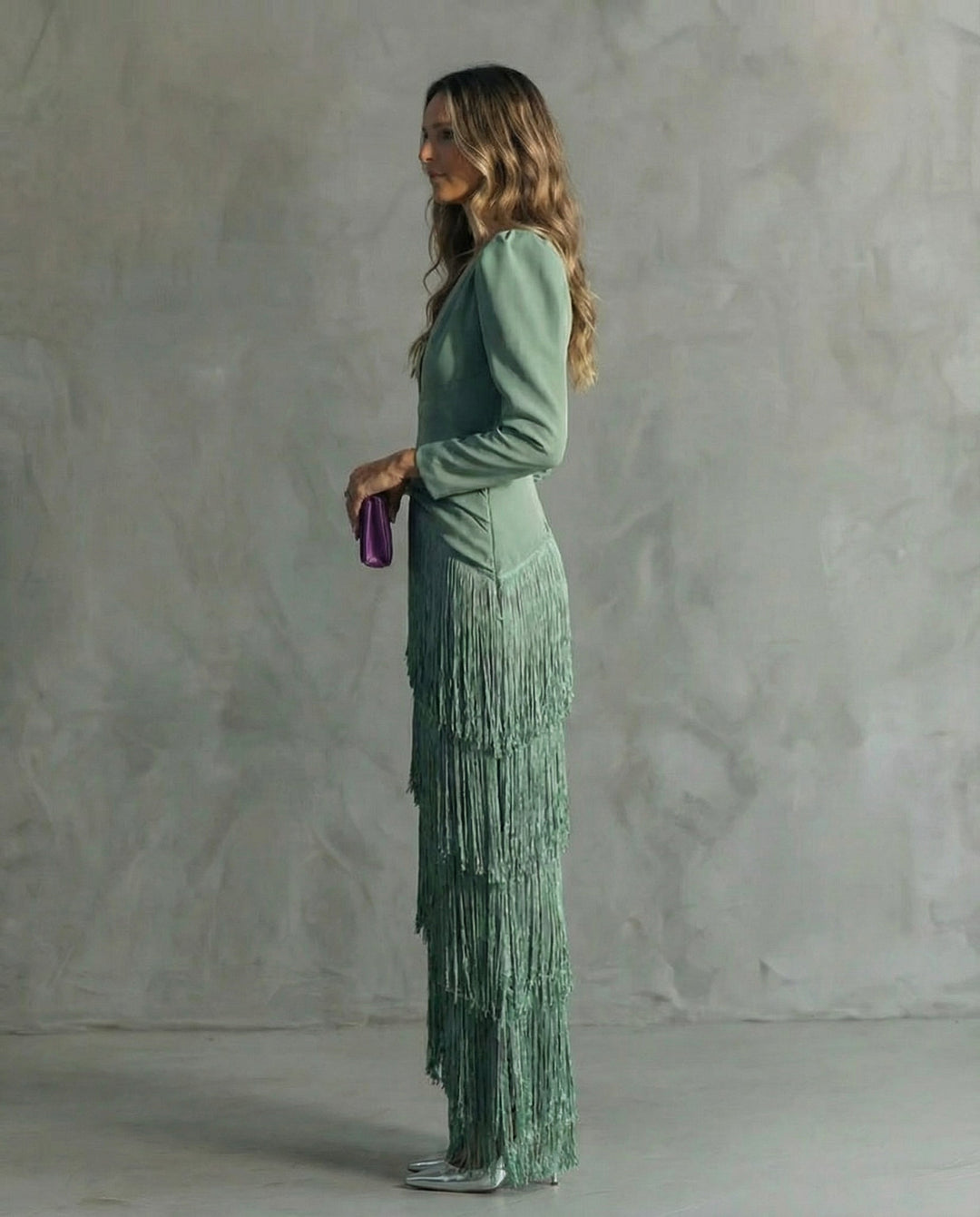 Chiara | Robe Élégante avec Manches Frangées