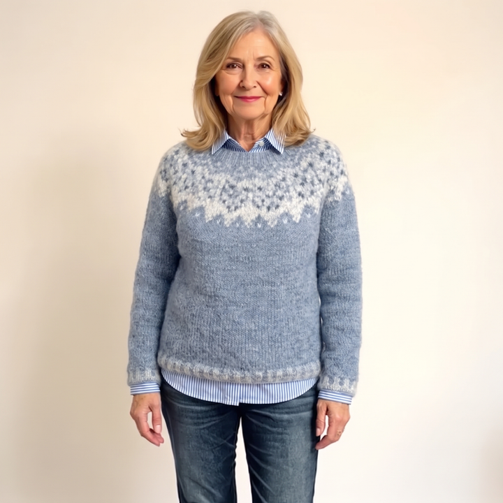 Tuuli | Pull en maille à motif bleu