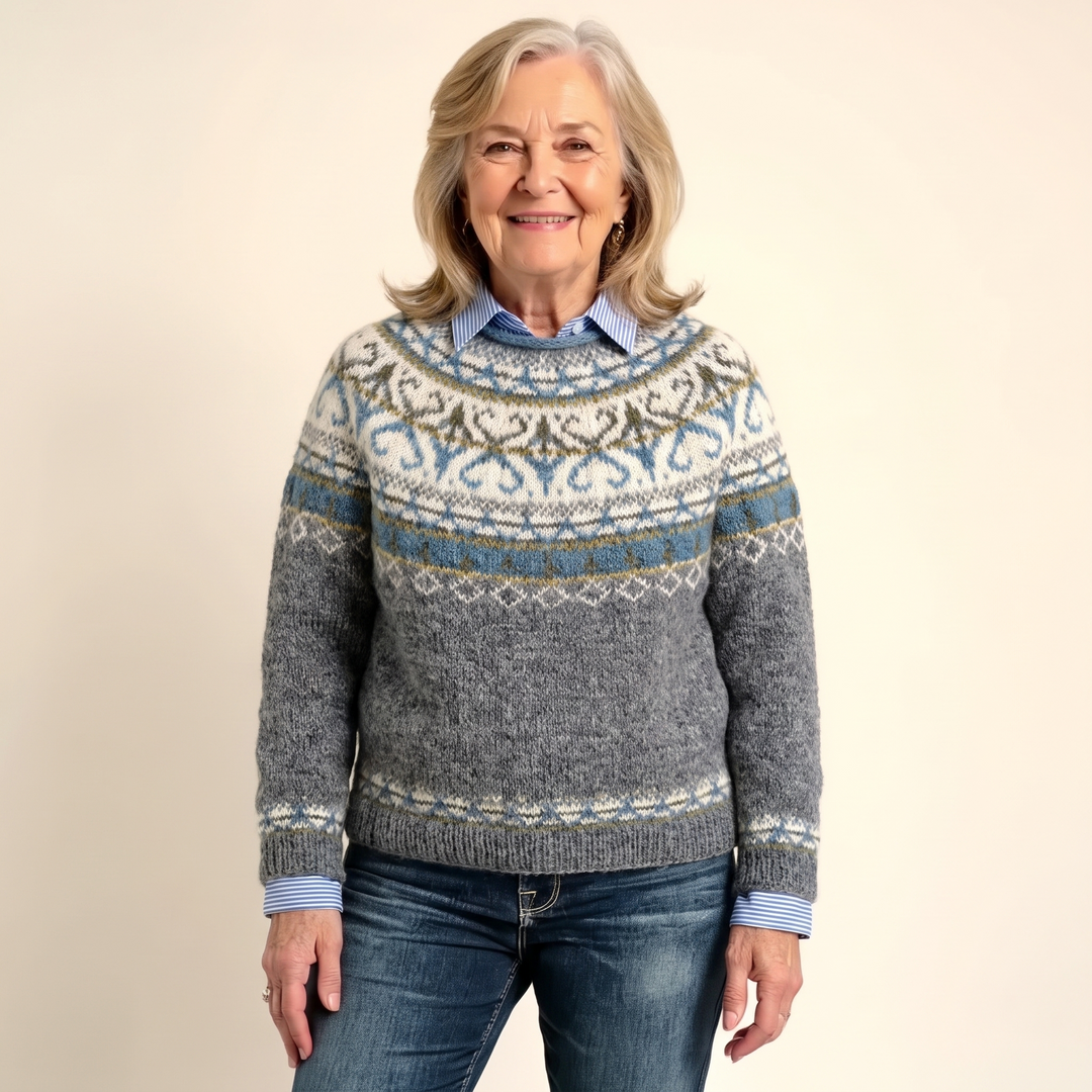 Marika | Pull à motif gris