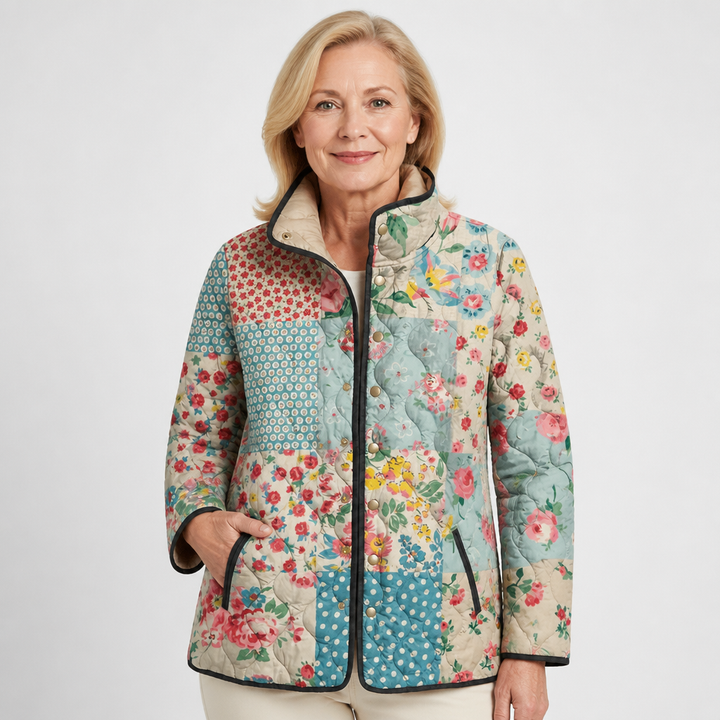 Marjorie | Veste matelassée à motifs floraux