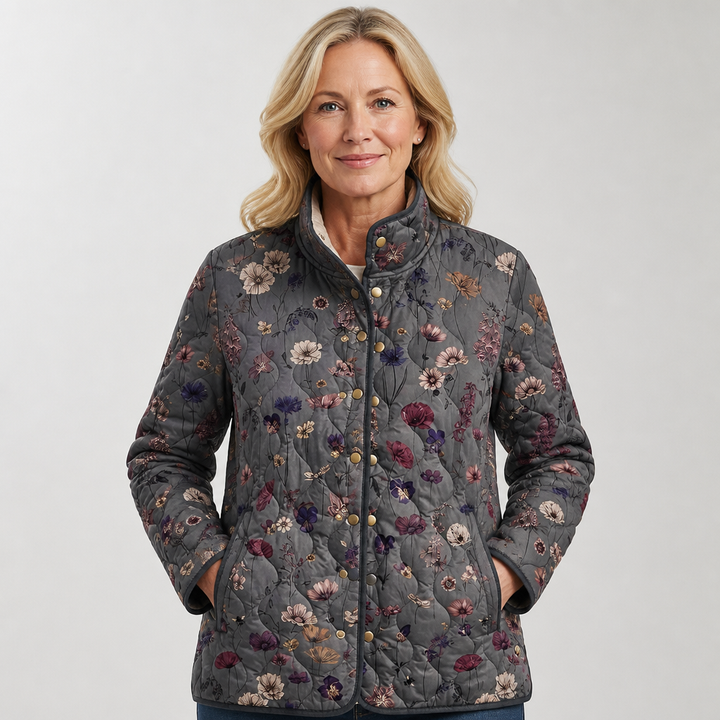 Evelyn | Veste matelassée vintage à motifs floraux