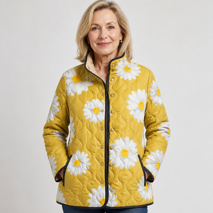 Fiona | Veste matelassée jaune marguerite