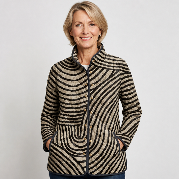 Constance | Veste matelassée à motif rétro de cercles