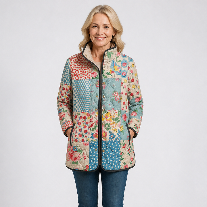 Millicent | Veste matelassée à fleurs rétro