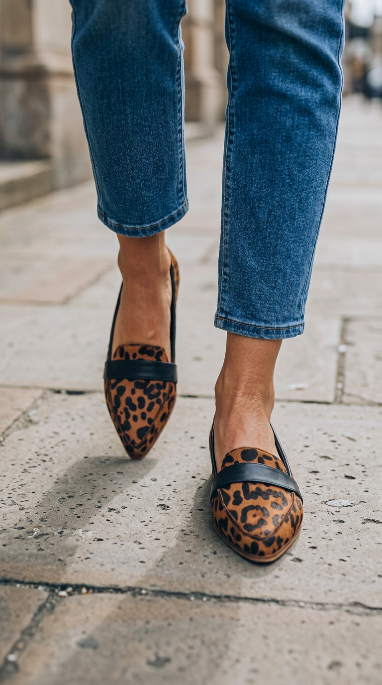 Mocassin à Bout Pointu avec Bandeau sur le Cou de Pied