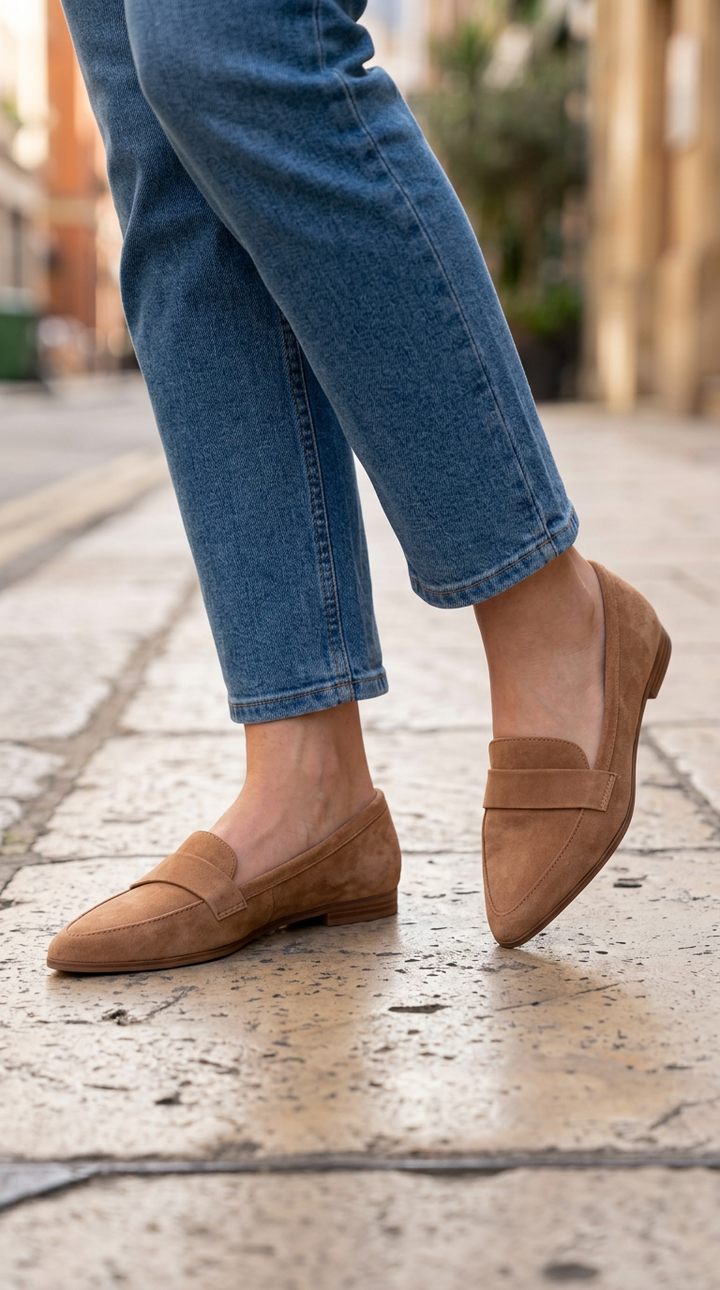 Mocassin à Bout Pointu avec Bandeau sur le Cou de Pied