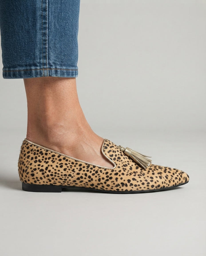 Mocassins Gênes — Guépard, Pompons Or