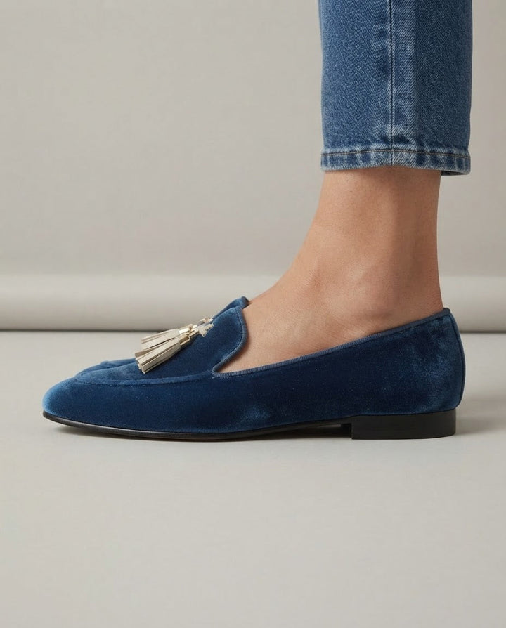 Mocassins Vittoria — Velours Bleu