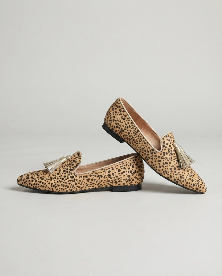 Mocassins Gênes — Guépard, Pompons Or