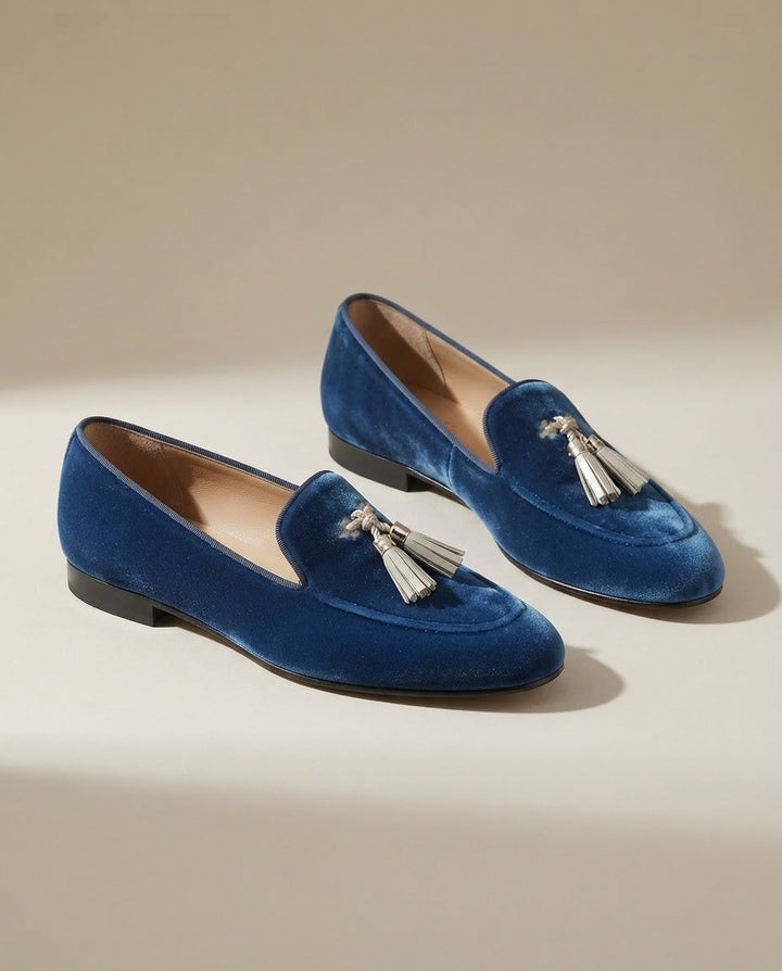 Mocassins Vittoria — Velours Bleu