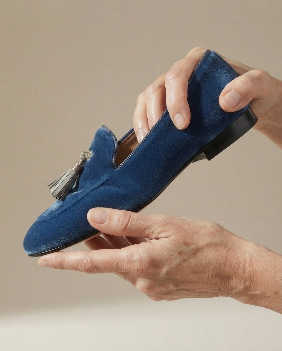 Mocassins Vittoria — Velours Bleu